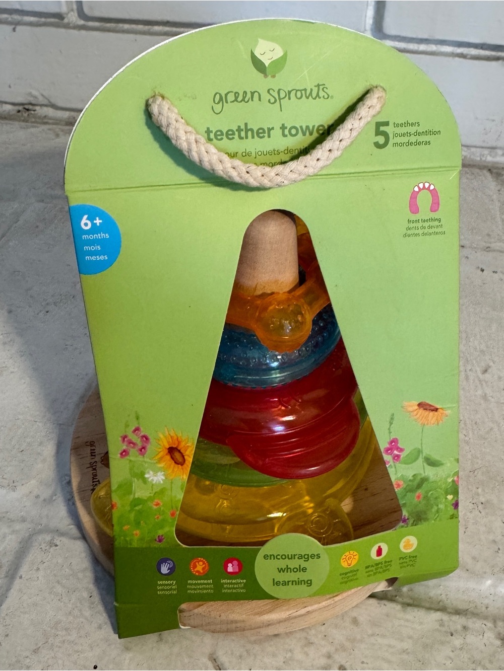 Brand New Green Sprouts Teether Tower Toy (Ages 6M+) - NIB
